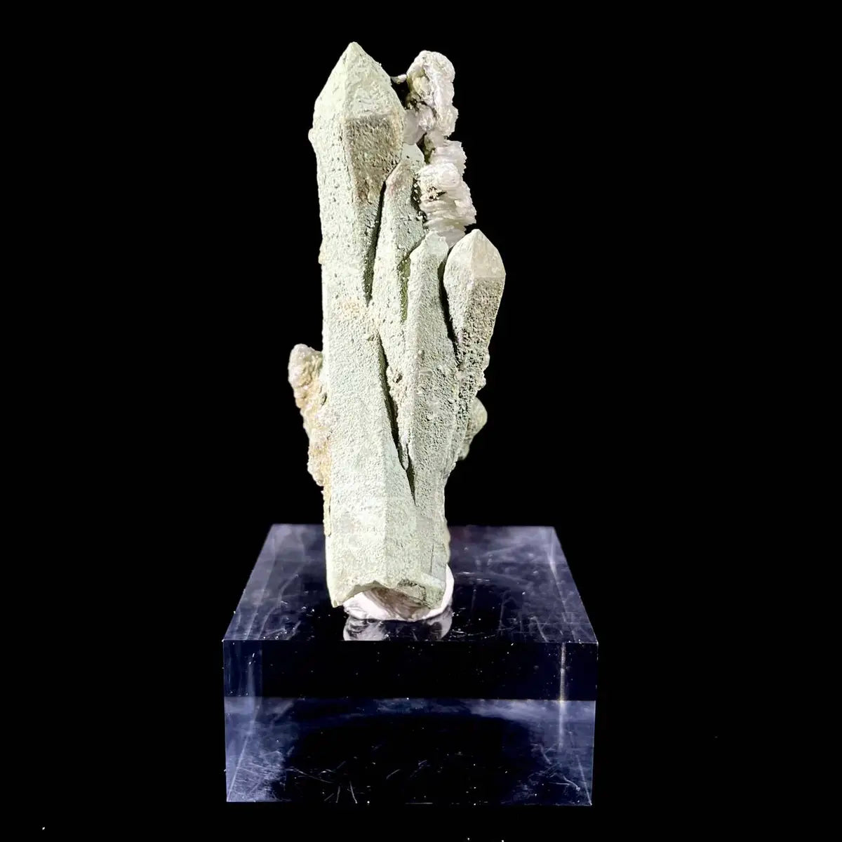 Natural Chlorite Quartz with Calcite Crystal Cluster on Matrix | Green Phantom Quartz Mineral Specimen | Rare Mineral Association | 70 g | 8*5*3 cm