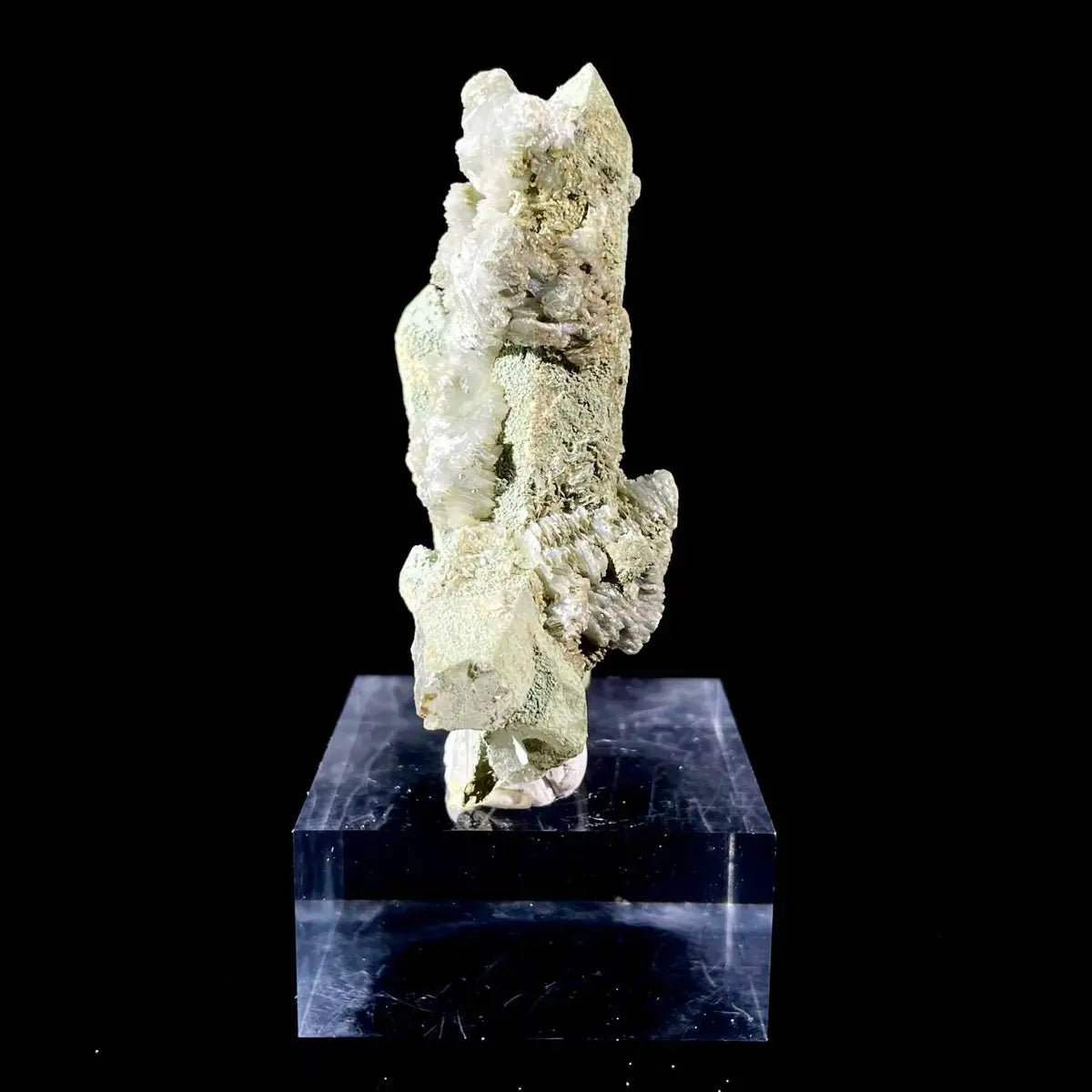 Natural Chlorite Quartz with Calcite Crystal Cluster on Matrix | Green Phantom Quartz Mineral Specimen | Rare Mineral Association | 70 g | 8*5*3 cm