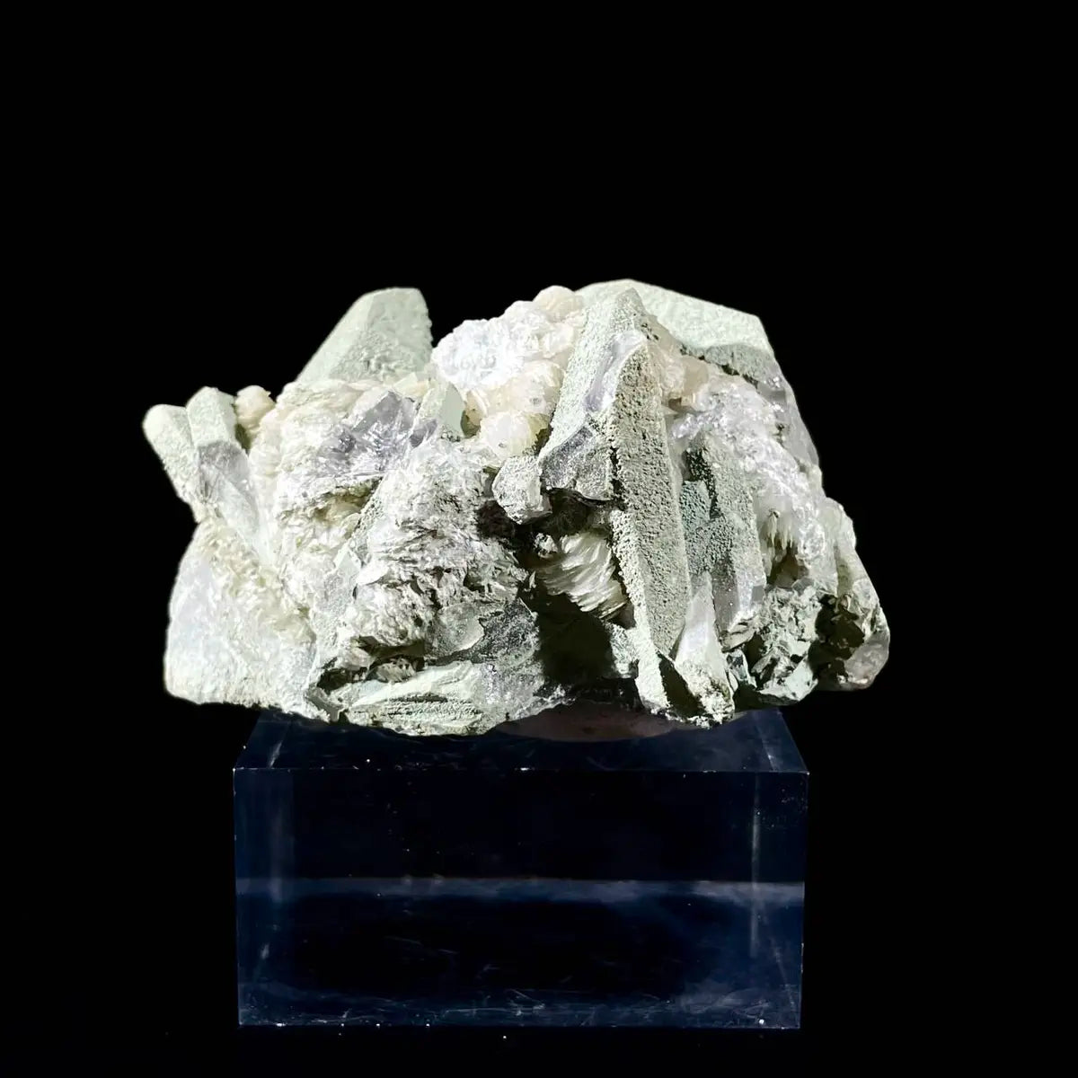 Natural Chlorite Quartz with Calcite Crystal Cluster on Matrix | Green Phantom Quartz Mineral Specimen | Rare Mineral Association | 130 g | 7*5*3.5 cm