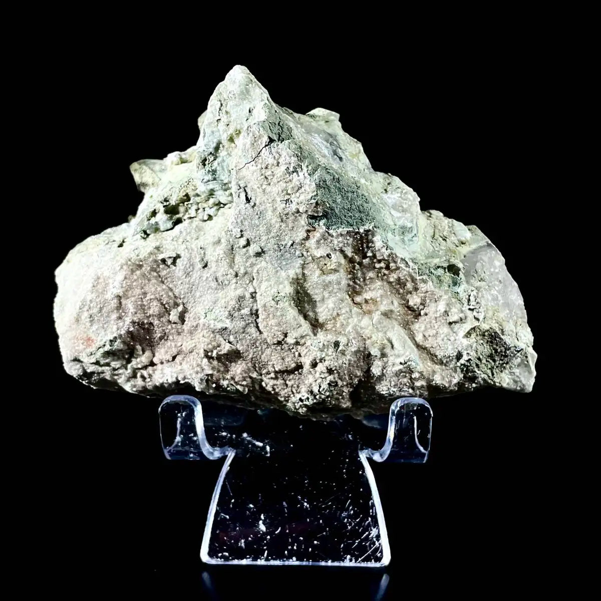 Natural Chlorite Quartz with Calcite Crystal Cluster on Matrix | Green Phantom Quartz Mineral Specimen | Rare Mineral Association | 420 g | 9.5*8*6.5 cm