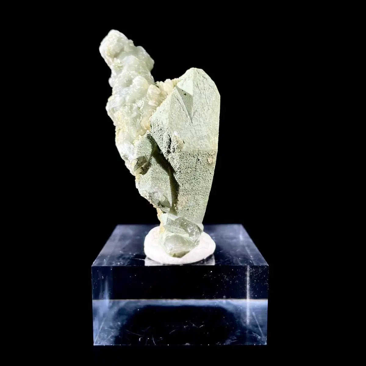 Natural Chlorite Quartz with Calcite Crystal Cluster on Matrix | Green Phantom Quartz Mineral Specimen | Rare Mineral Association | 50 g | 7*3*3 cm