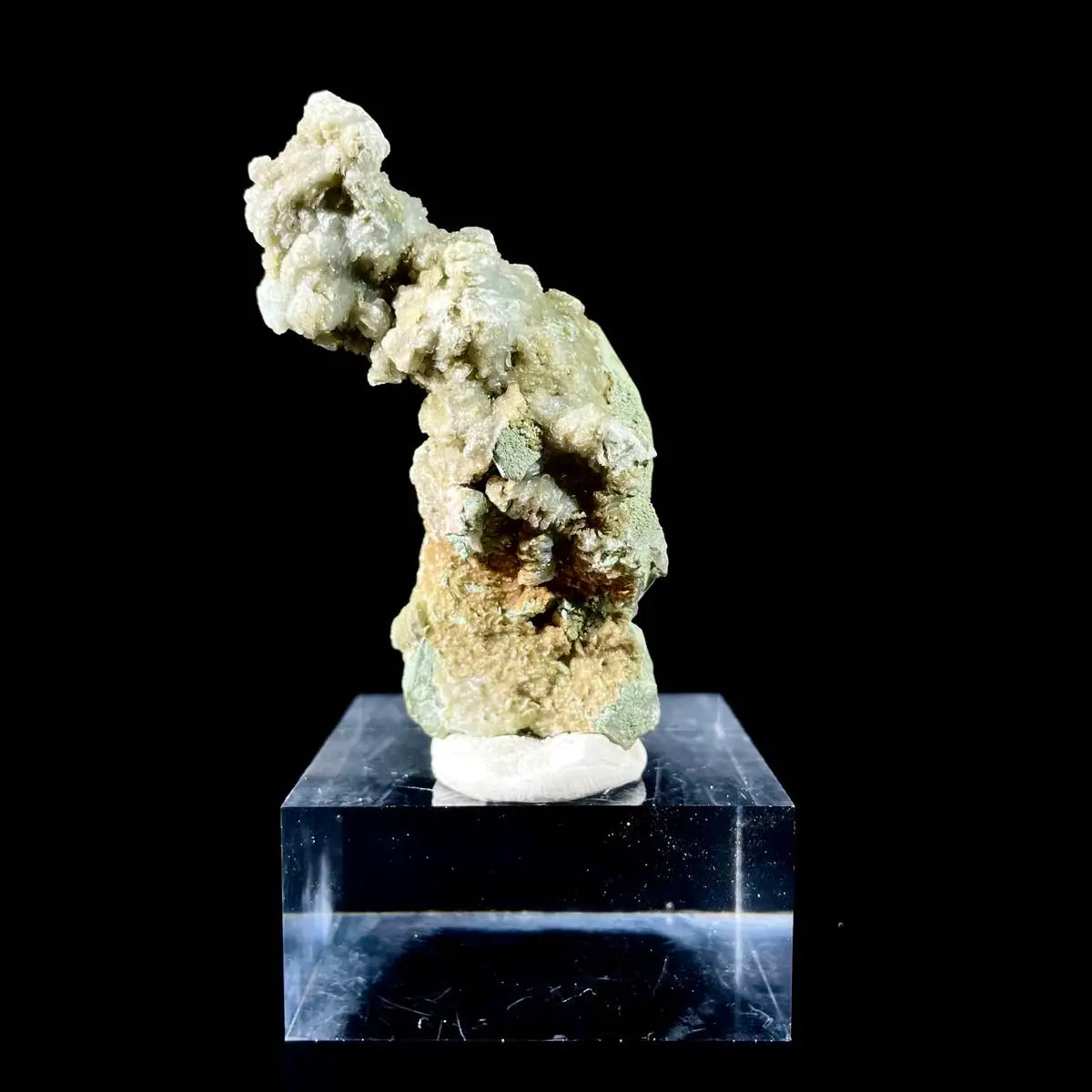 Natural Chlorite Quartz with Calcite Crystal Cluster on Matrix | Green Phantom Quartz Mineral Specimen | Rare Mineral Association | 50 g | 7*3*3 cm
