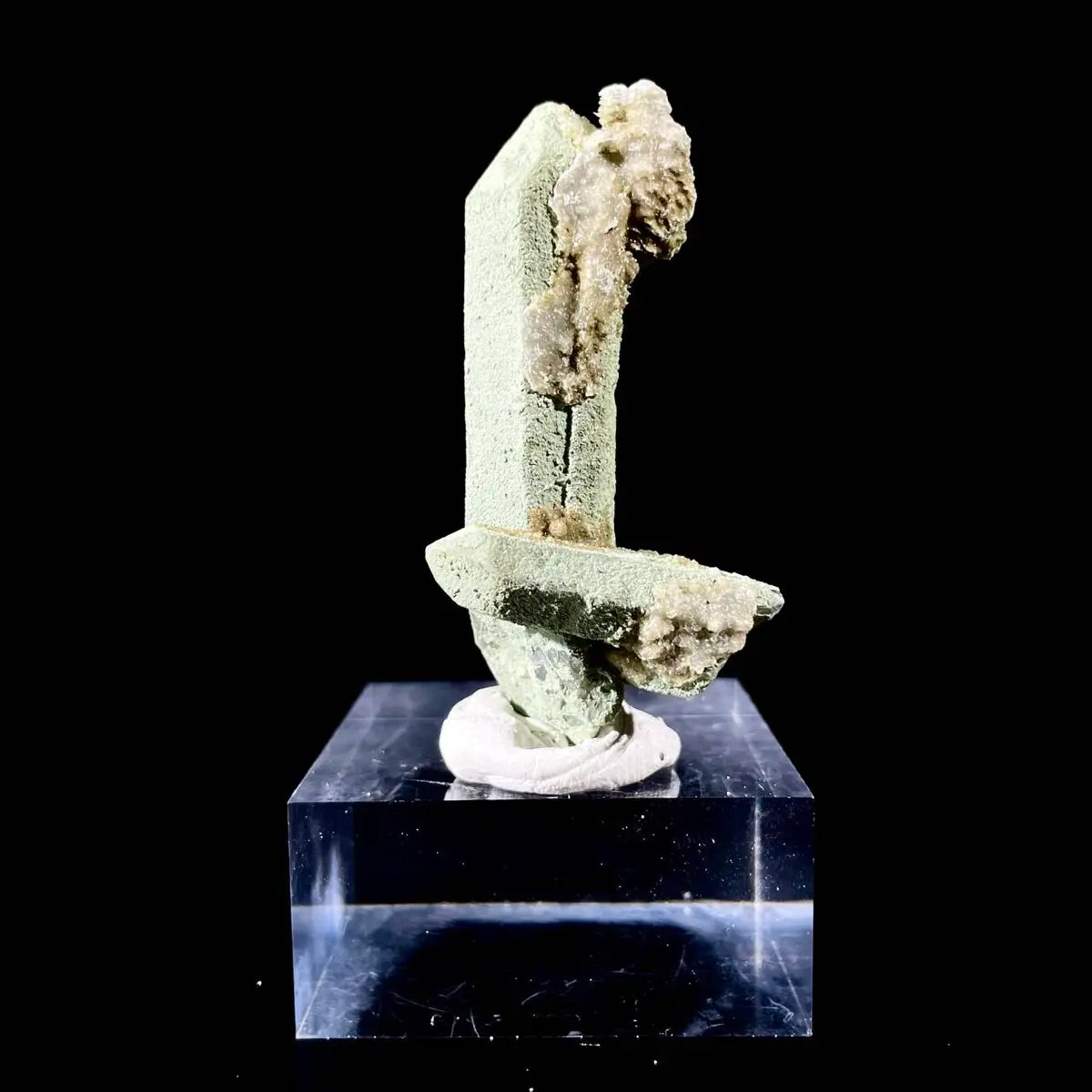 Natural Chlorite Quartz with Calcite Crystal Cluster on Matrix | Green Phantom Quartz Mineral Specimen | Rare Mineral Association | 30 g | 6.5*3*2 cm