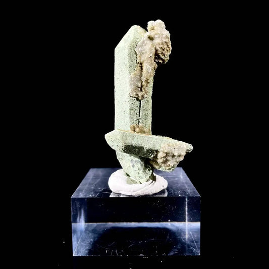 B2-Natural Chlorite Quartz with Calcite Crystal Cluster on Matrix | Green Phantom Quartz Mineral Specimen | Rare Mineral Association | 30 g | 6.5*3*2 cm