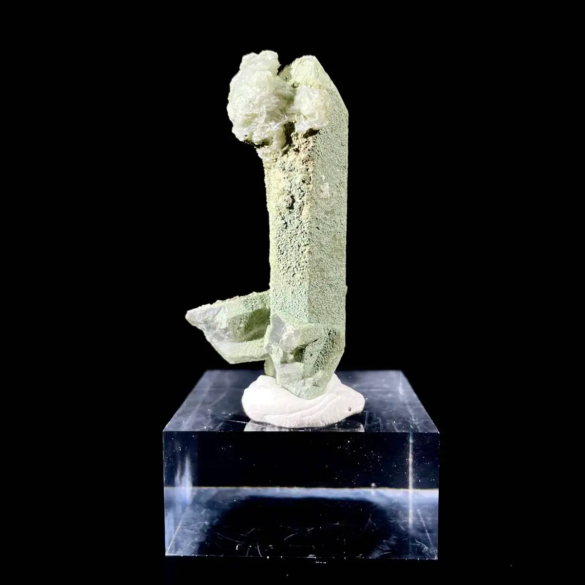 Natural Chlorite Quartz with Calcite Crystal Cluster on Matrix | Green Phantom Quartz Mineral Specimen | Rare Mineral Association | 30 g | 6.5*3*2 cm