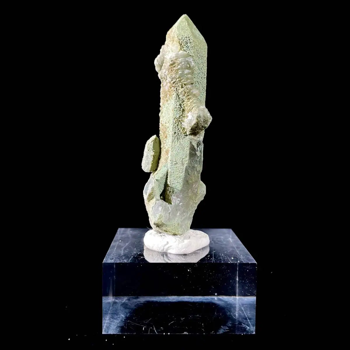 Natural Chlorite Quartz with Calcite Crystal Cluster on Matrix | Green Phantom Quartz Mineral Specimen | Rare Mineral Association | 50 g | 8.5*2.5*2.5 cm