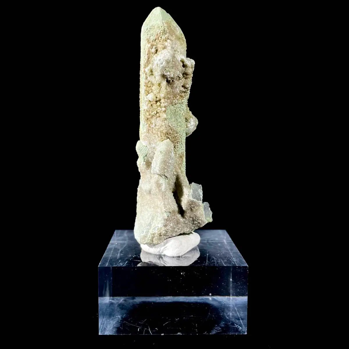 Natural Chlorite Quartz with Calcite Crystal Cluster on Matrix | Green Phantom Quartz Mineral Specimen | Rare Mineral Association | 50 g | 8.5*2.5*2.5 cm