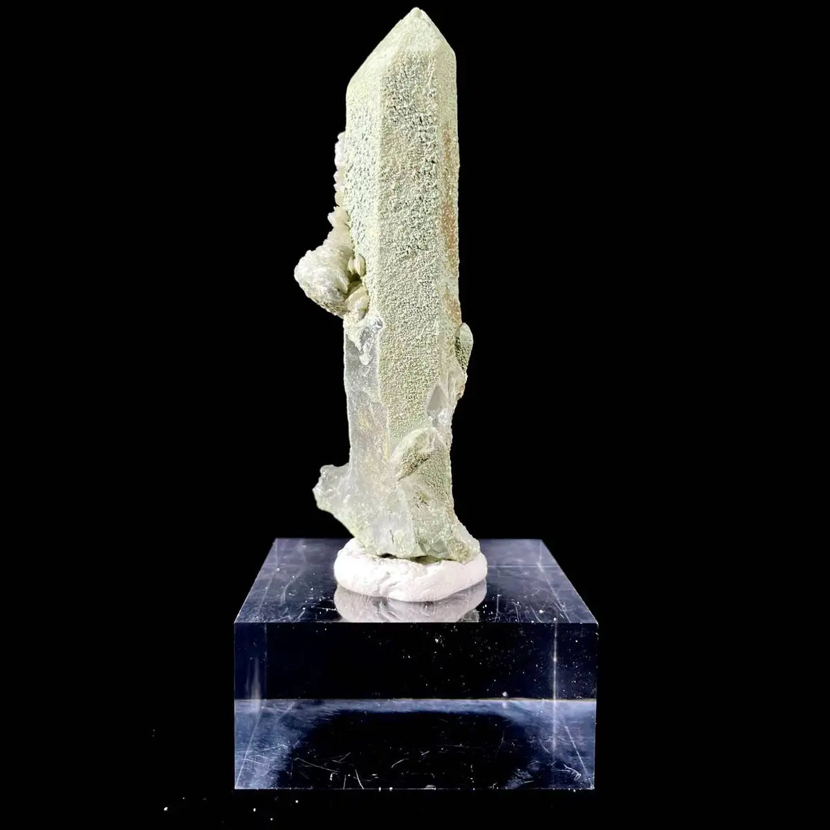 Natural Chlorite Quartz with Calcite Crystal Cluster on Matrix | Green Phantom Quartz Mineral Specimen | Rare Mineral Association | 50 g | 8.5*2.5*2.5 cm