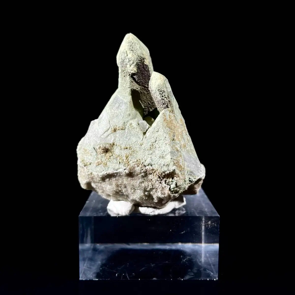 Natural Chlorite Quartz with Calcite Crystal Cluster on Matrix | Green Phantom Quartz Mineral Specimen | Rare Mineral Association | 70 g | 5*6*3.5 cm