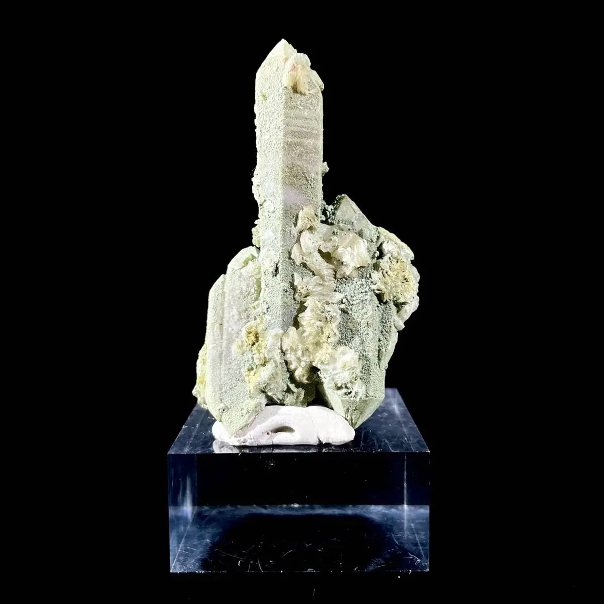 Natural Chlorite Quartz with Calcite Crystal Cluster on Matrix | Green Phantom Quartz Mineral Specimen | Rare Mineral Association | 60 g | 8*5*2 cm