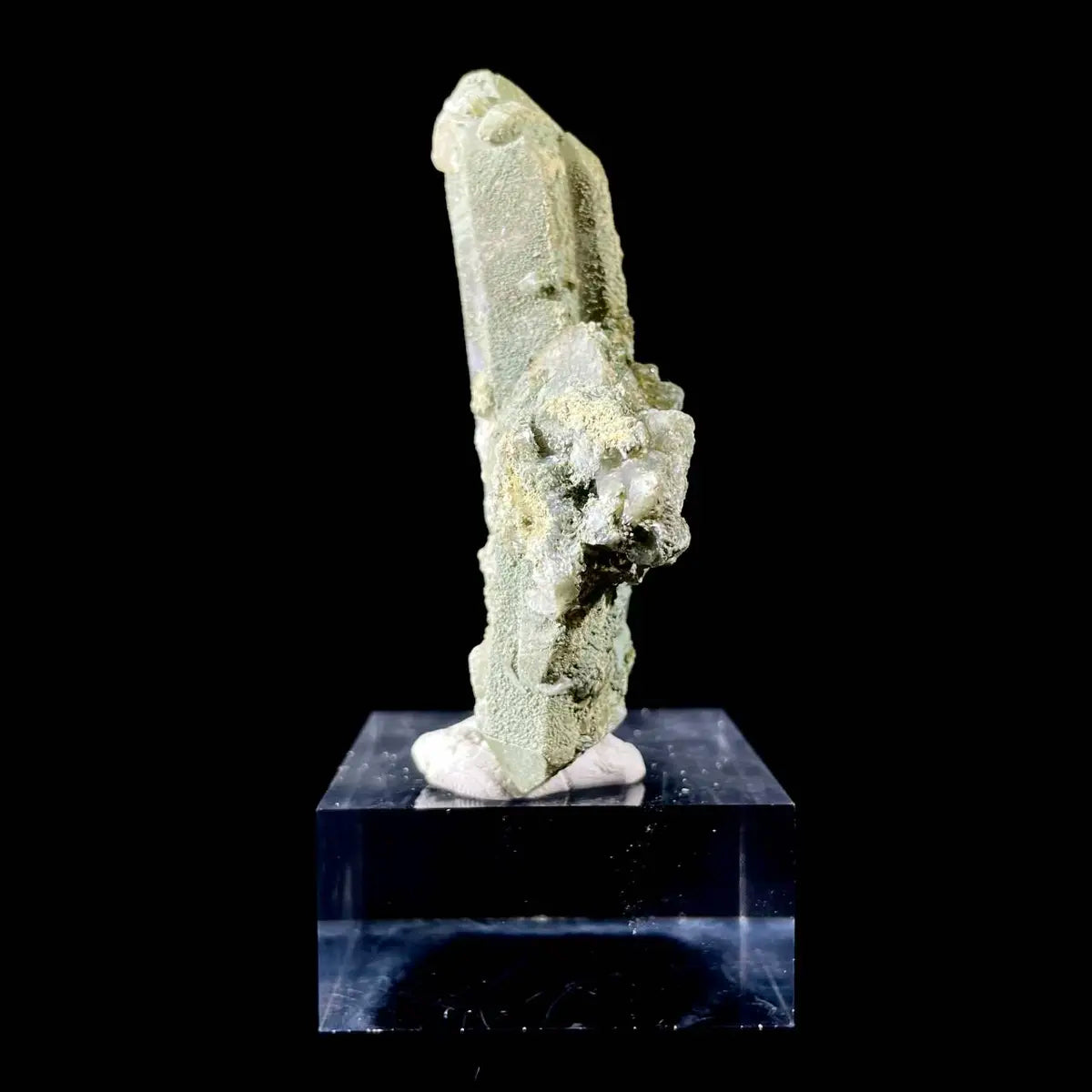 Natural Chlorite Quartz with Calcite Crystal Cluster on Matrix | Green Phantom Quartz Mineral Specimen | Rare Mineral Association | 60 g | 8*5*2 cm