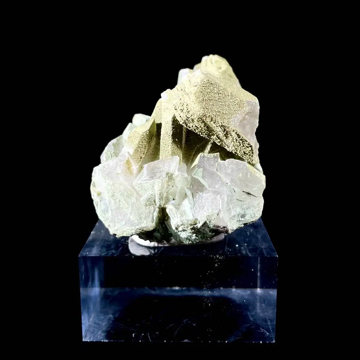 Natural Chlorite Quartz with Calcite Crystal Cluster on Matrix | Green Phantom Quartz Mineral Specimen | Rare Mineral Association | 120 g | 7*4.5*4.5 cm