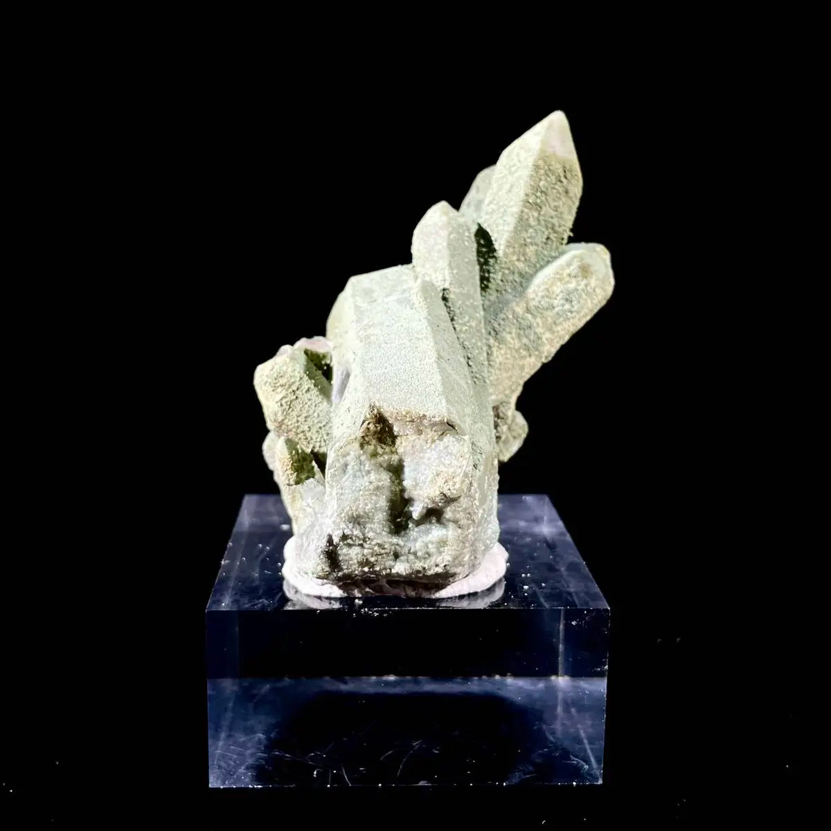 Natural Chlorite Quartz with Calcite Crystal Cluster on Matrix | Green Phantom Quartz Mineral Specimen | Rare Mineral Association | 90 g | 7.5*4.5*3.5 cm