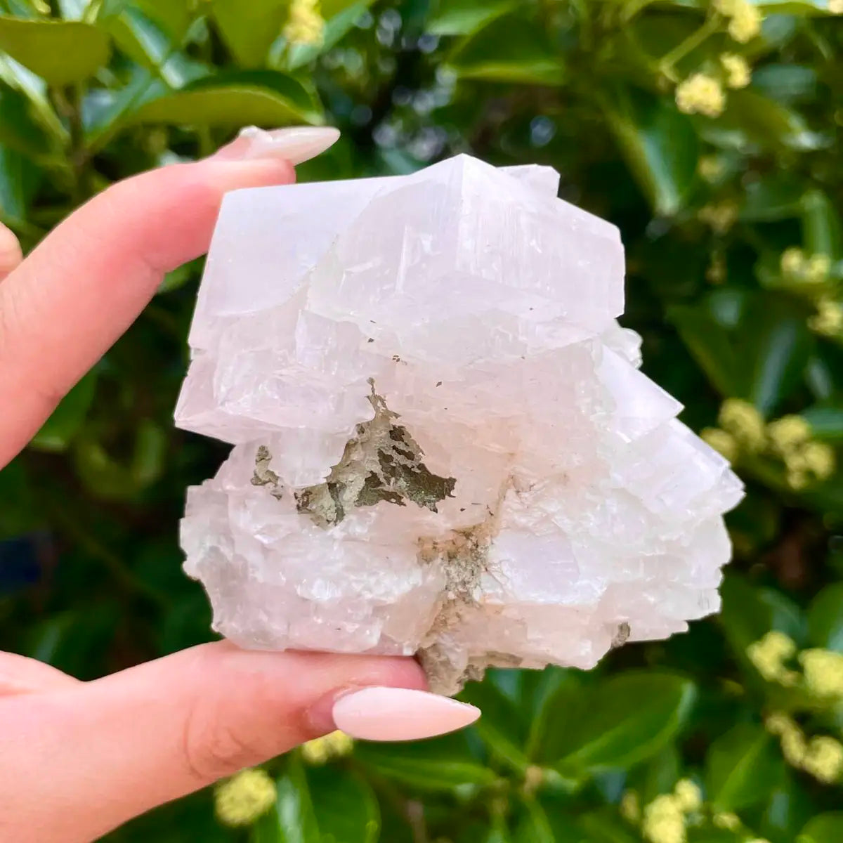 Yaogangxian Pink Calcite Foliated Crystal Cluster | Natural Pink Calcite Mineral Specimen | 210 g | 8*7*5 cm