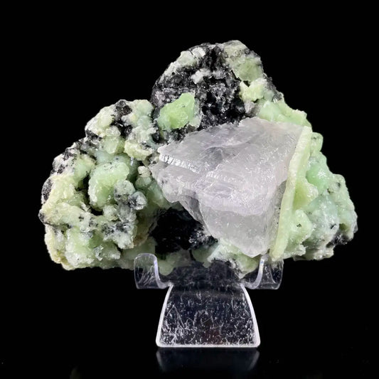 Calcite with Prehnite Association | Natural Mineral Specimen Display Piece | 630 g | 13*10*6.5 cm