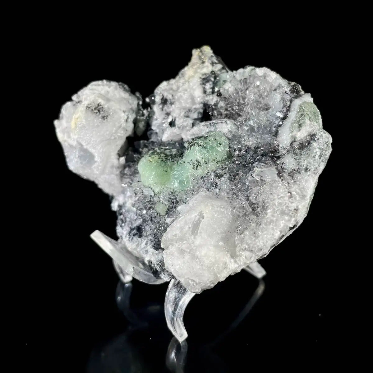 Calcite with Prehnite Association | Natural Mineral Specimen Display Piece | 260 g | 9.5*7.5*4.5 cm