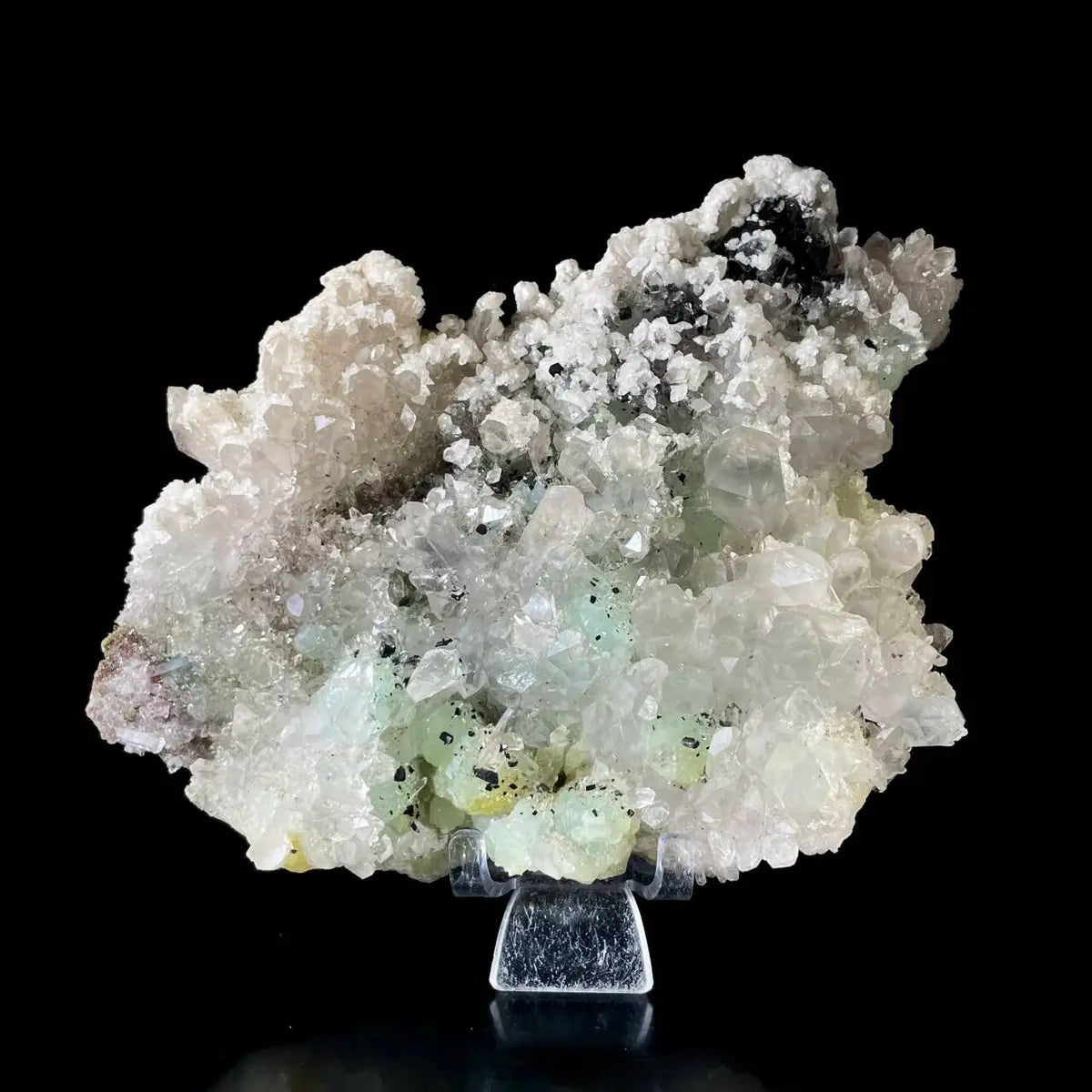 Calcite with Prehnite Association | Natural Mineral Specimen Display Piece | 800 g | 19*14.5*4 cm