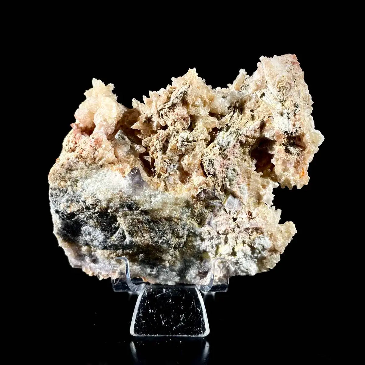 Natural Dogtooth Calcite with Selenite  on Matrix | Rare Mineral Association Specimen | Mineral Collection | 420 g | 12*10*6 cm
