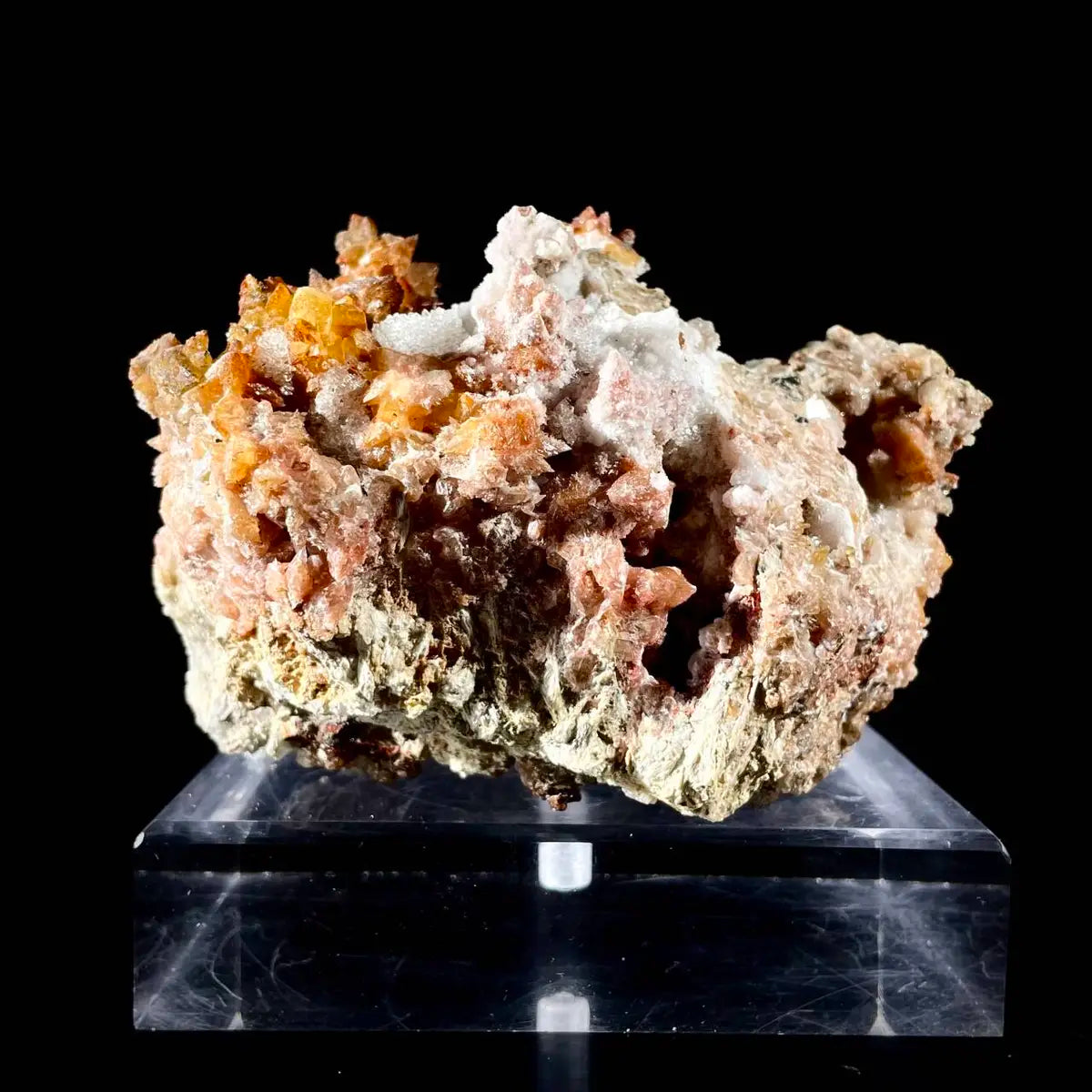 Natural Dogtooth Calcite with Selenite  on Matrix | Rare Mineral Association Specimen | Mineral Collection | 830 g | 12.5*8.5*9 cm