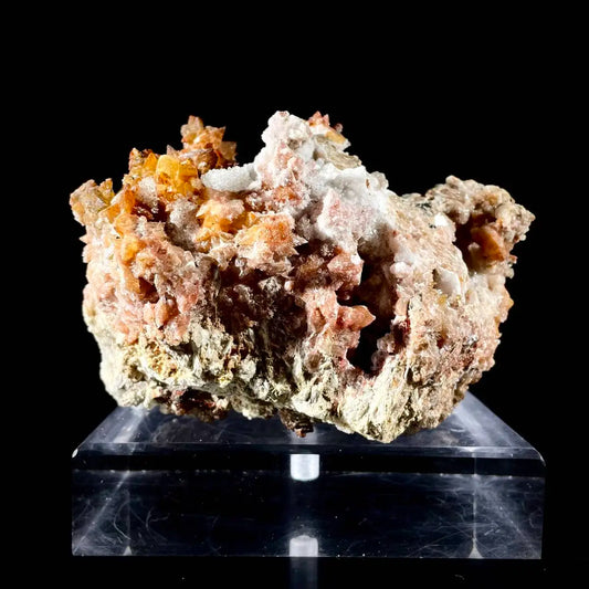 A944-Natural Dogtooth Calcite with Selenite  on Matrix | Rare Mineral Association Specimen | Mineral Collection | 830 g | 12.5*8.5*9 cm