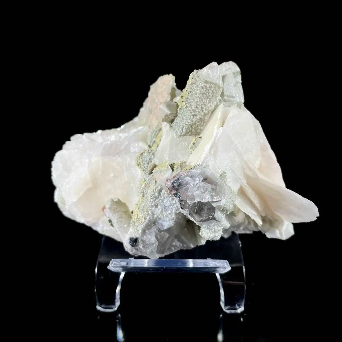 Calcite with Candle Quartz Association | Natural Mineral Specimen Display Piece | 340 g | 9*7*6 cm
