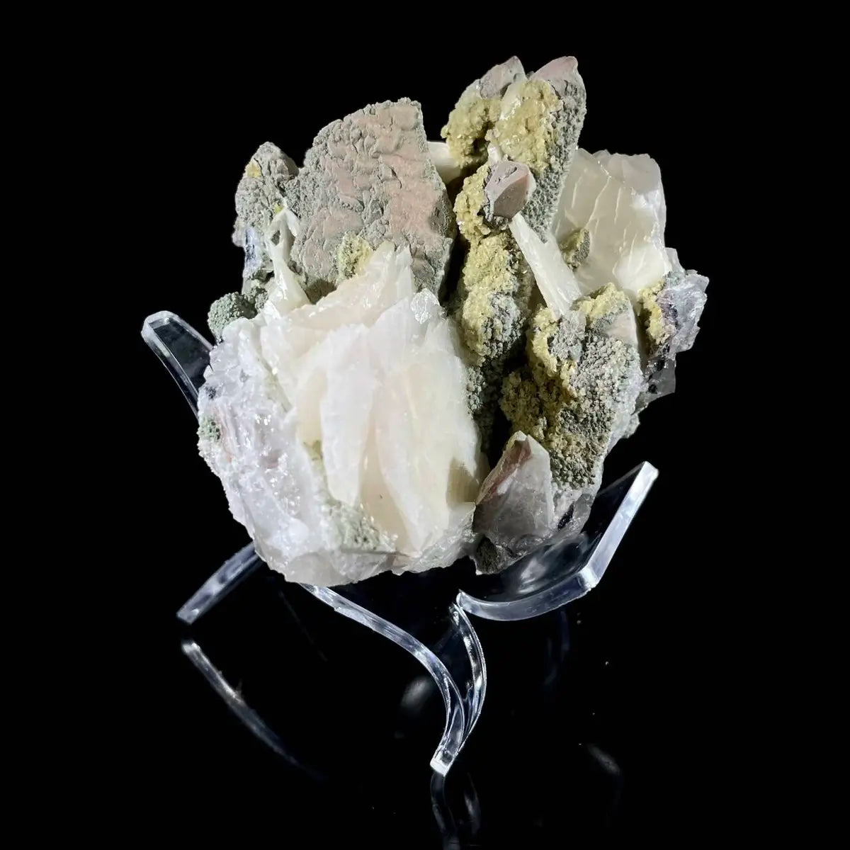 Calcite with Candle Quartz Association | Natural Mineral Specimen Display Piece | 340 g | 9*7*6 cm