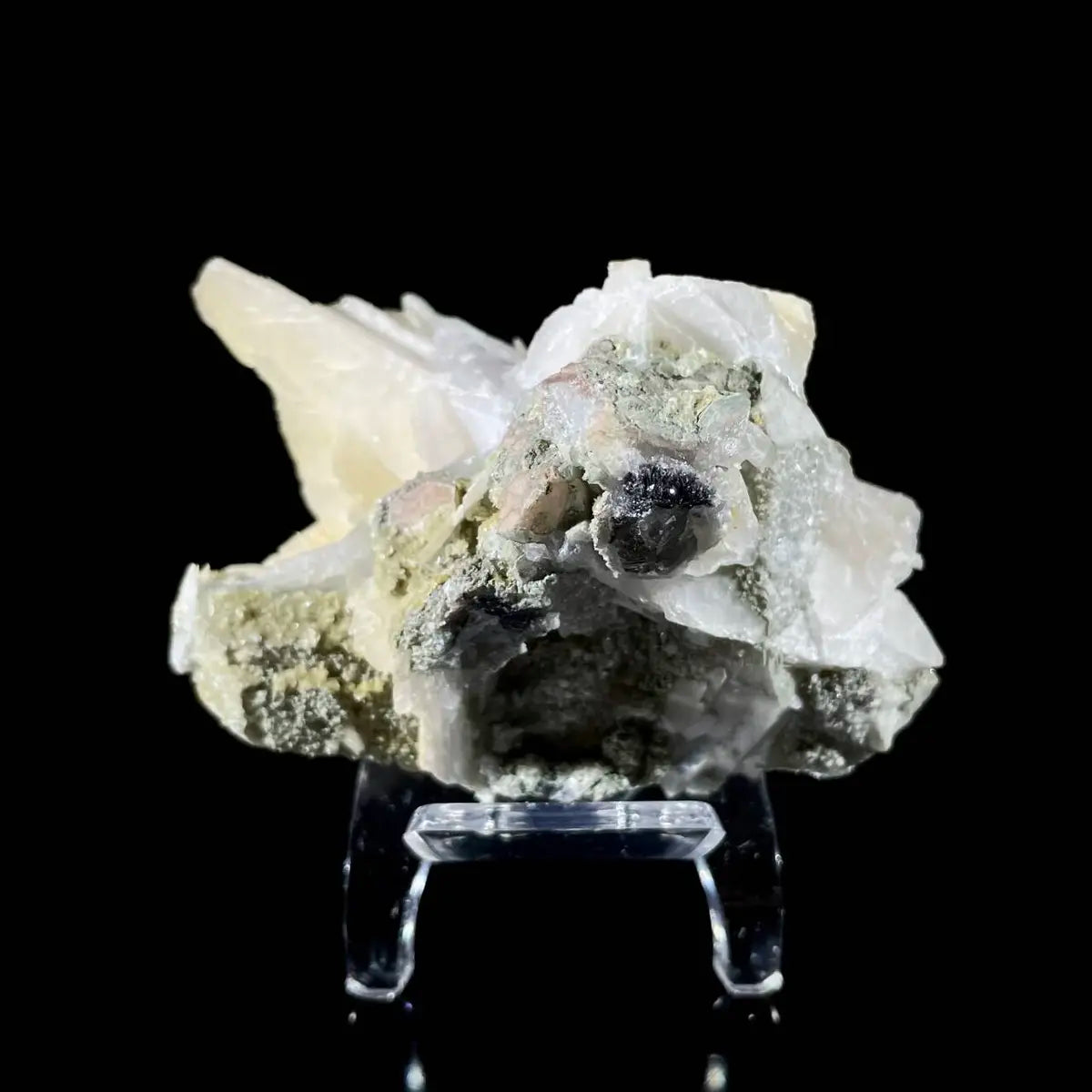 Calcite with Candle Quartz Association | Natural Mineral Specimen Display Piece | 130 g | 8*5*5 cm