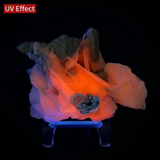 Calcite with Candle Quartz Association | Natural Mineral Specimen Display Piece | 250 g | 10*7*6 cm