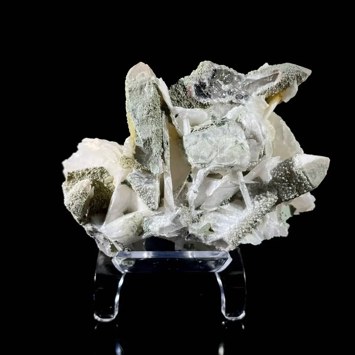 Calcite with Candle Quartz Association | Natural Mineral Specimen Display Piece | 250 g | 10*7*6 cm
