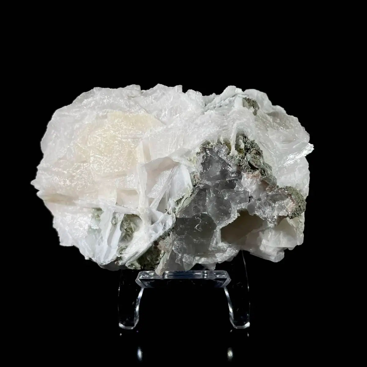 Calcite with Candle Quartz Association | Natural Mineral Specimen Display Piece | 260 g | 9.5*7*6 cm
