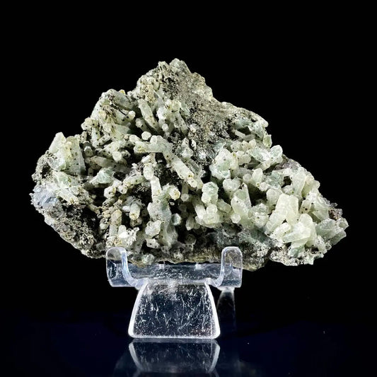 Natural Green Quartz Cluster on Matrix | Rare Colored Quartz Mineral Specimen | Mineral Collection | 170 g | 11*8.5*2.5 cm