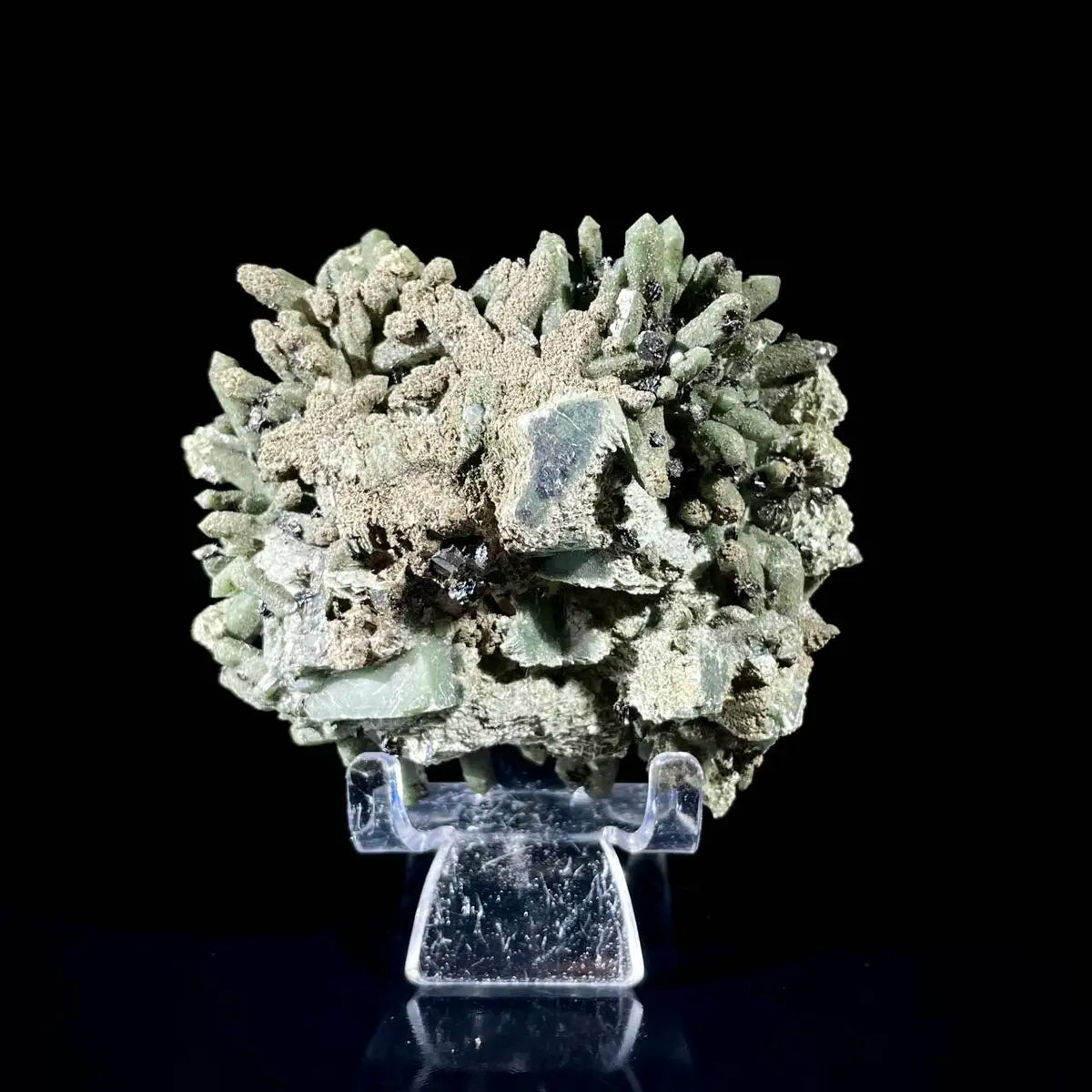Natural Green Quartz Cluster on Matrix | Rare Colored Quartz Mineral Specimen | Mineral Collection | 270 g | 8.5*8*4.5 cm