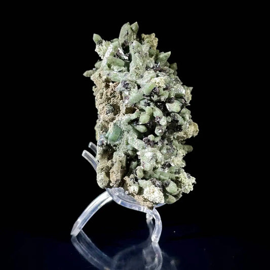 Natural Green Quartz Cluster on Matrix | Rare Colored Quartz Mineral Specimen | Mineral Collection | 340 g | 10*9*5 cm