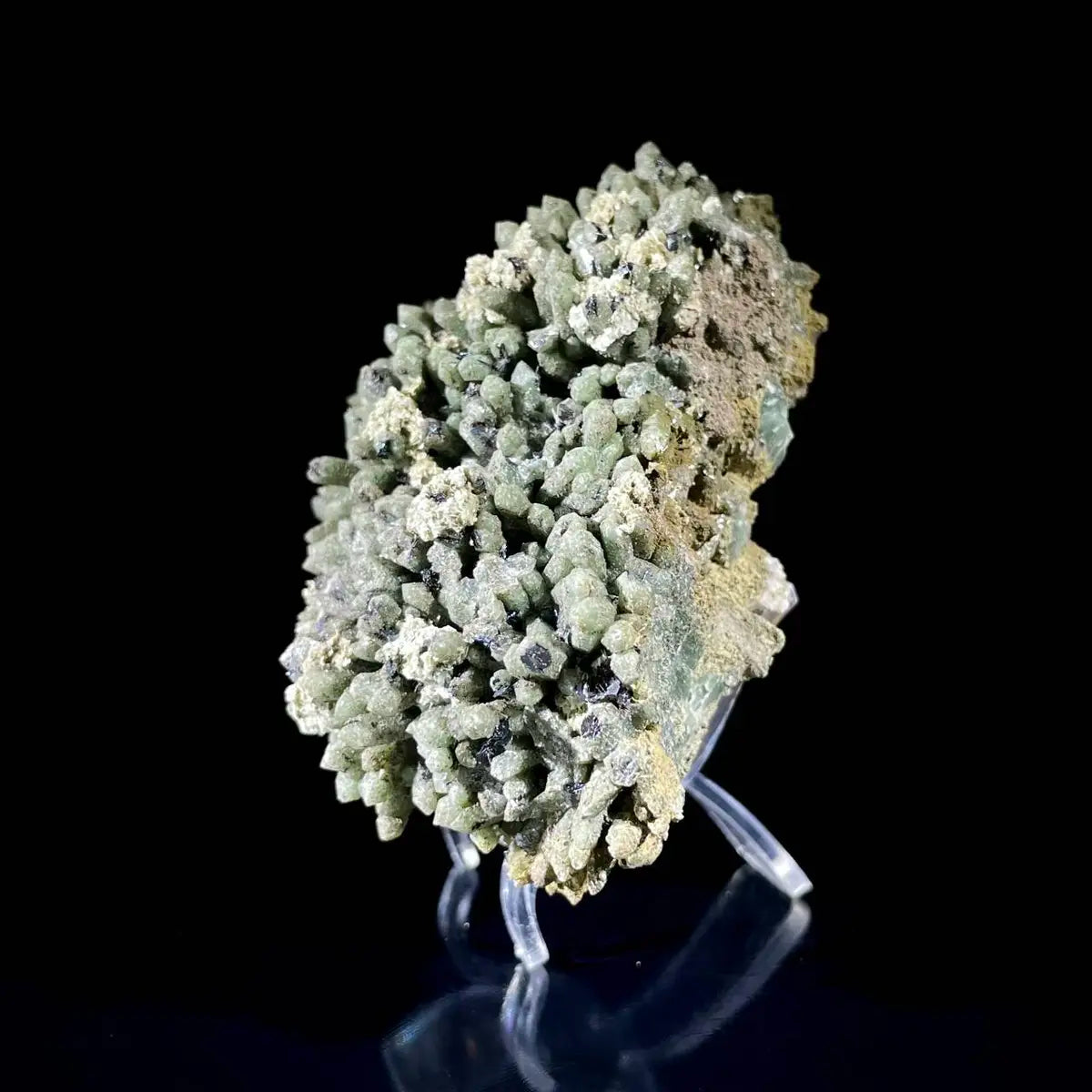 Natural Green Quartz Cluster on Matrix | Rare Colored Quartz Mineral Specimen | Mineral Collection | 450 g | 12*9*6 cm