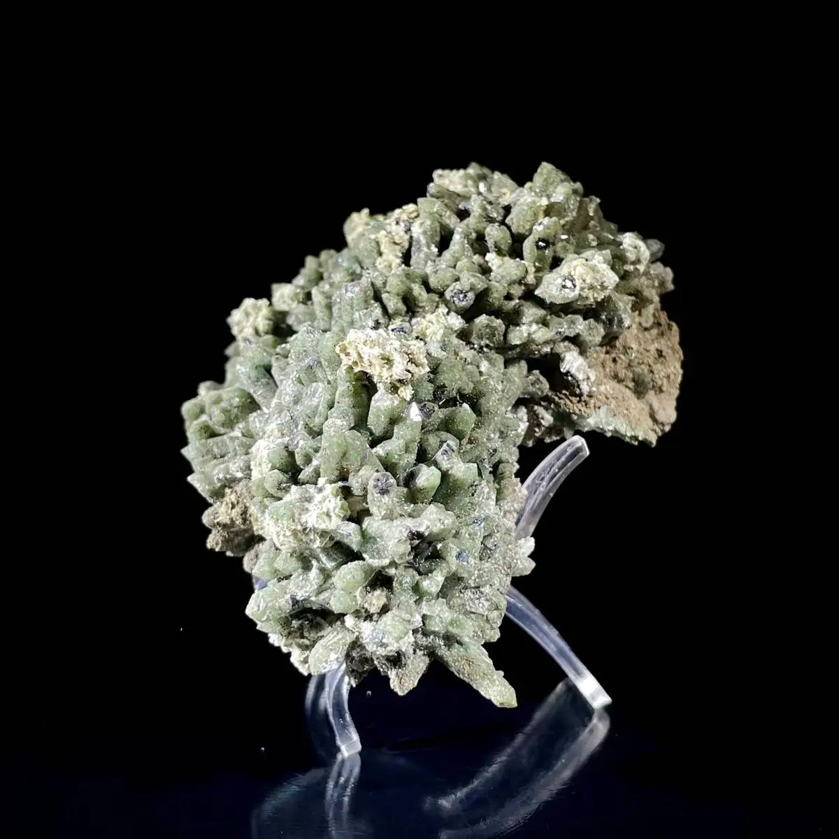 Natural Green Quartz Cluster on Matrix | Rare Colored Quartz Mineral Specimen | Mineral Collection | 360 g | 10.5*7.5*5.5 cm