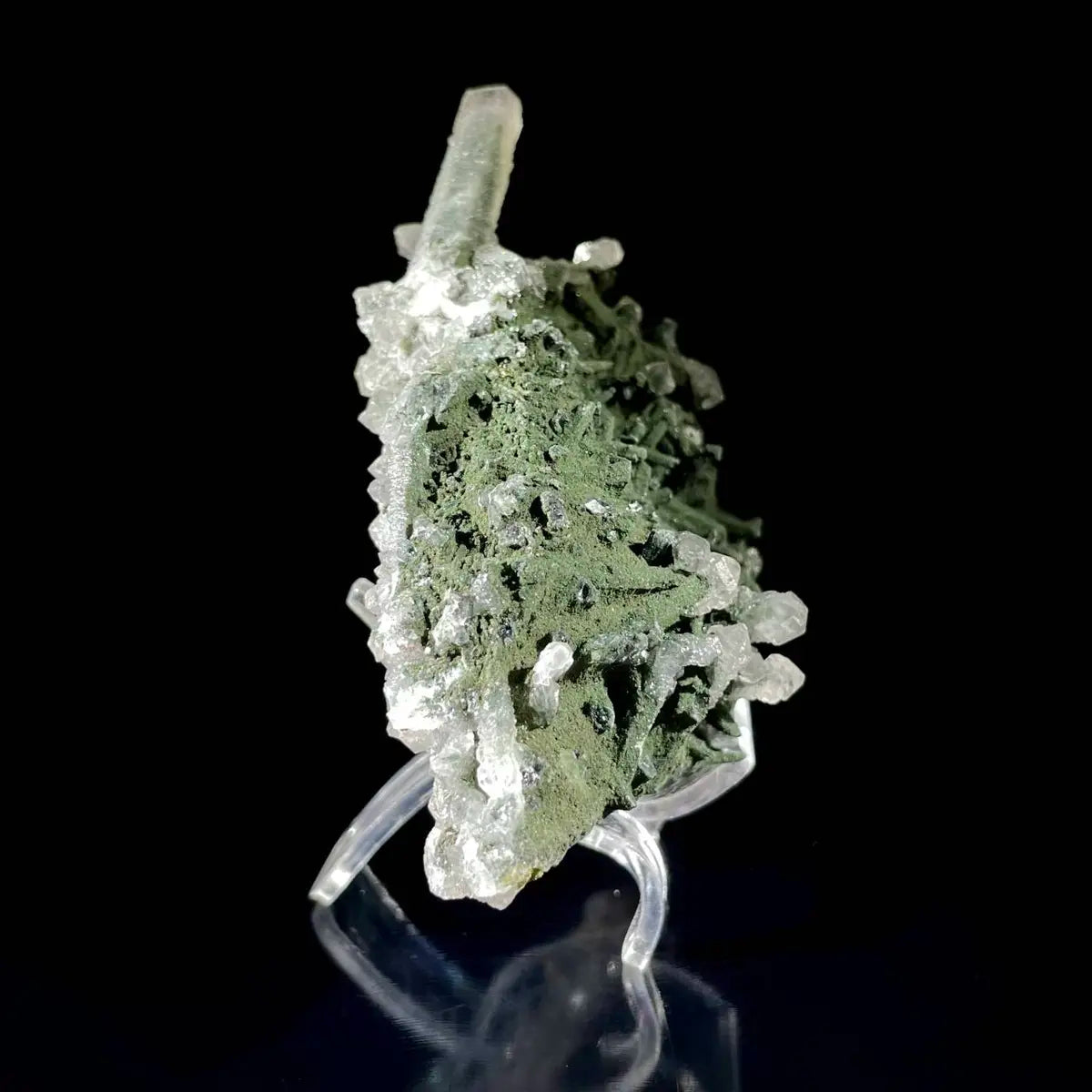 Natural Green Quartz Cluster on Matrix | Rare Colored Quartz Mineral Specimen | Mineral Collection | 360 g | 11.5*9.5*4 cm