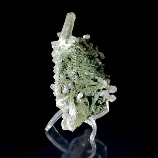 Natural Green Quartz Cluster on Matrix | Rare Colored Quartz Mineral Specimen | Mineral Collection | 360 g | 11.5*9.5*4 cm