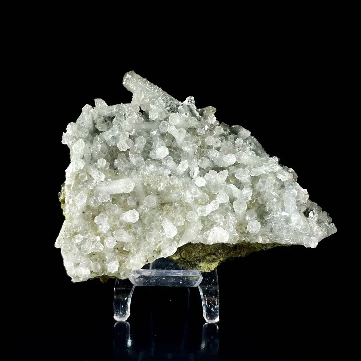 Natural Green Quartz Cluster on Matrix | Rare Colored Quartz Mineral Specimen | Mineral Collection | 360 g | 11.5*9.5*4 cm