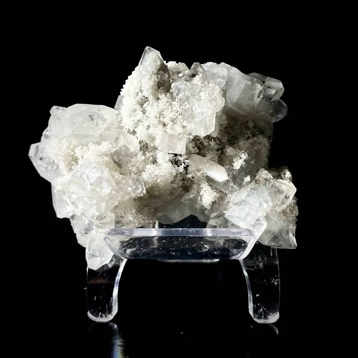 Natural Indian  Diamond Aphophyllite Specimen | Rare Crystal Habit Mineral on Matrix | Collector’s Grade | 180 g | 8.5*6.5*5.5 cm