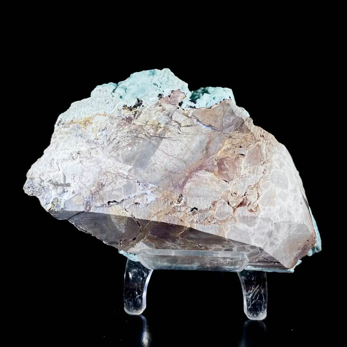 Gibbsite with Hemimorphite Mineral Specimen | Natural Associated Crystal Cluster | 390 g | 12*7*5 cm