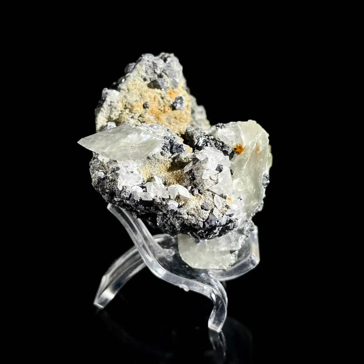 Galena Mineral Specimen | Natural Lead Sulfide Crystal on Matrix | Metallic Luster Cubic Formation | 80 g | 5.5*5.5*3.5 cm