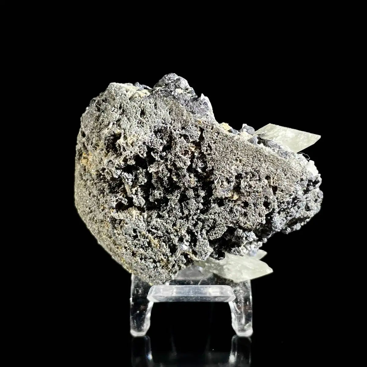Galena Mineral Specimen | Natural Lead Sulfide Crystal on Matrix | Metallic Luster Cubic Formation | 80 g | 5.5*5.5*3.5 cm