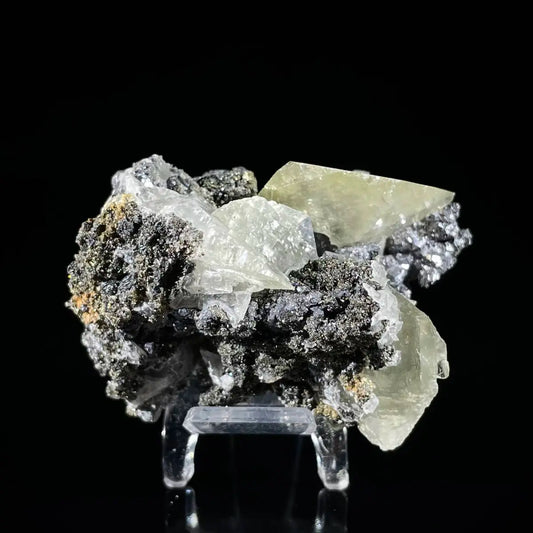 Galena Mineral Specimen | Natural Lead Sulfide Crystal on Matrix | Metallic Luster Cubic Formation | 120 g | 6.5*5*4 cm