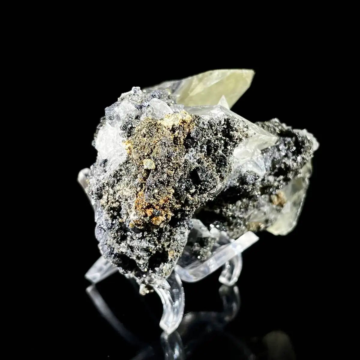 Galena Mineral Specimen | Natural Lead Sulfide Crystal on Matrix | Metallic Luster Cubic Formation | 120 g | 6.5*5*4 cm