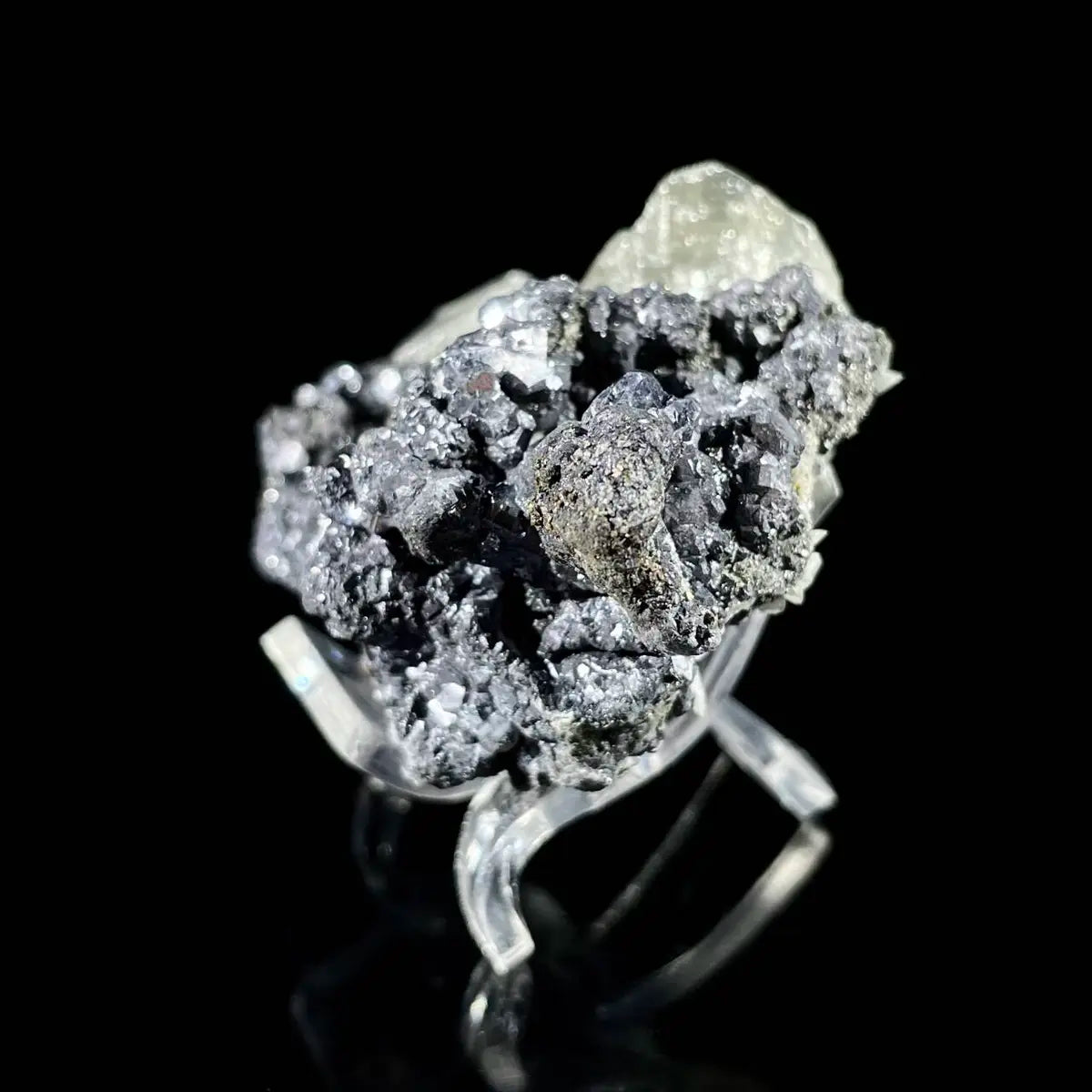 Galena Mineral Specimen | Natural Lead Sulfide Crystal on Matrix | Metallic Luster Cubic Formation | 80 g | 6*4.5*3 cm