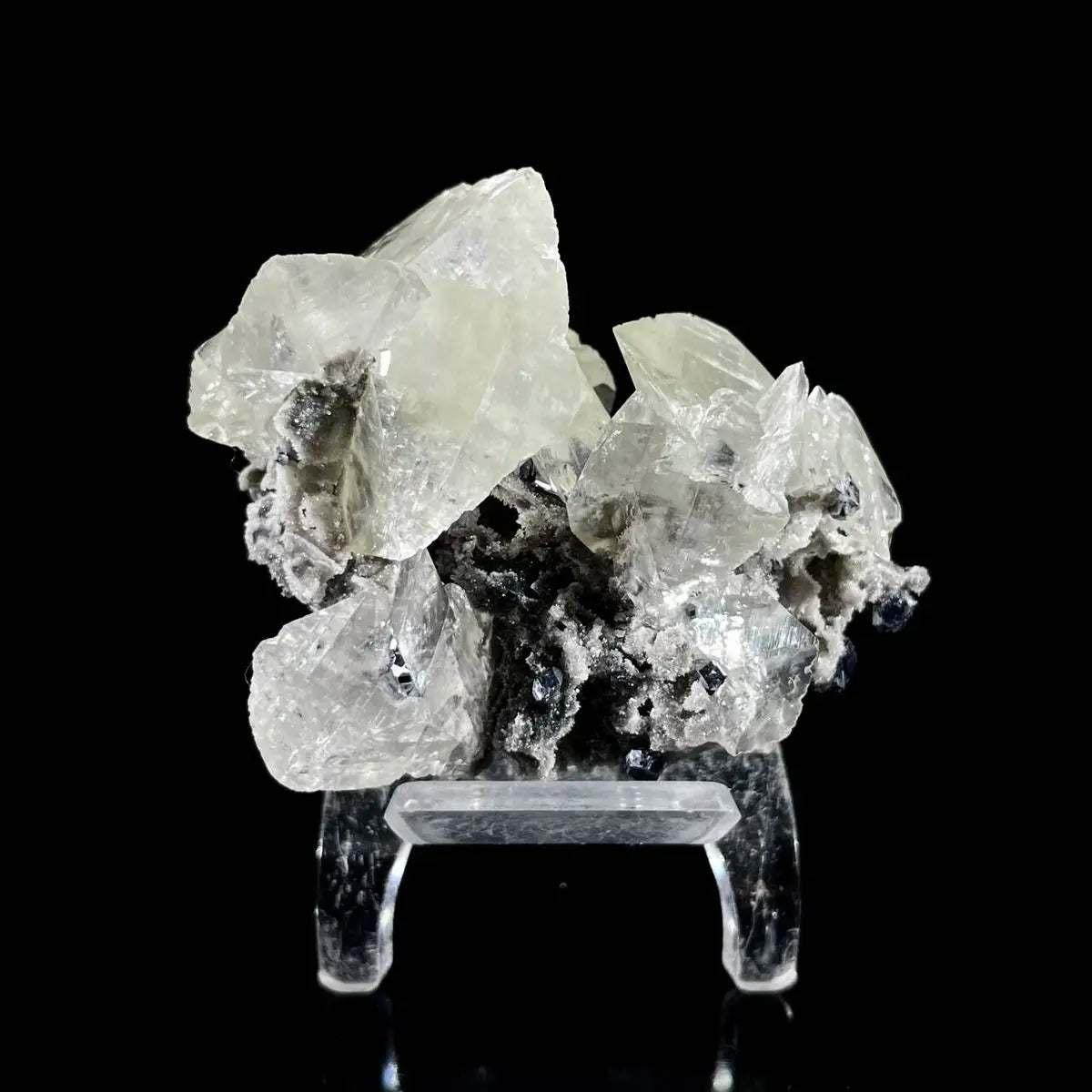 Galena Mineral Specimen | Natural Lead Sulfide Crystal on Matrix | Metallic Luster Cubic Formation | 100 g | 6*5*5 cm