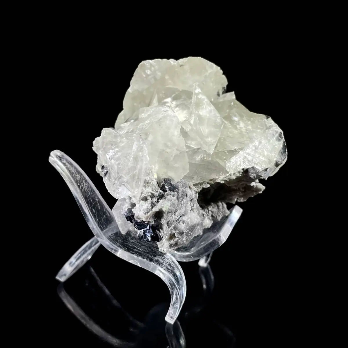 Galena Mineral Specimen | Natural Lead Sulfide Crystal on Matrix | Metallic Luster Cubic Formation | 100 g | 6*5*5 cm