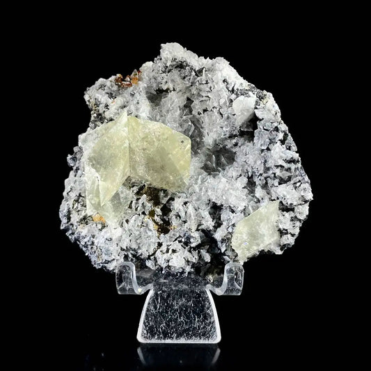 Galena Mineral Specimen | Natural Lead Sulfide Crystal on Matrix | Metallic Luster Cubic Formation | 320 g | 10*9.5*4 cm