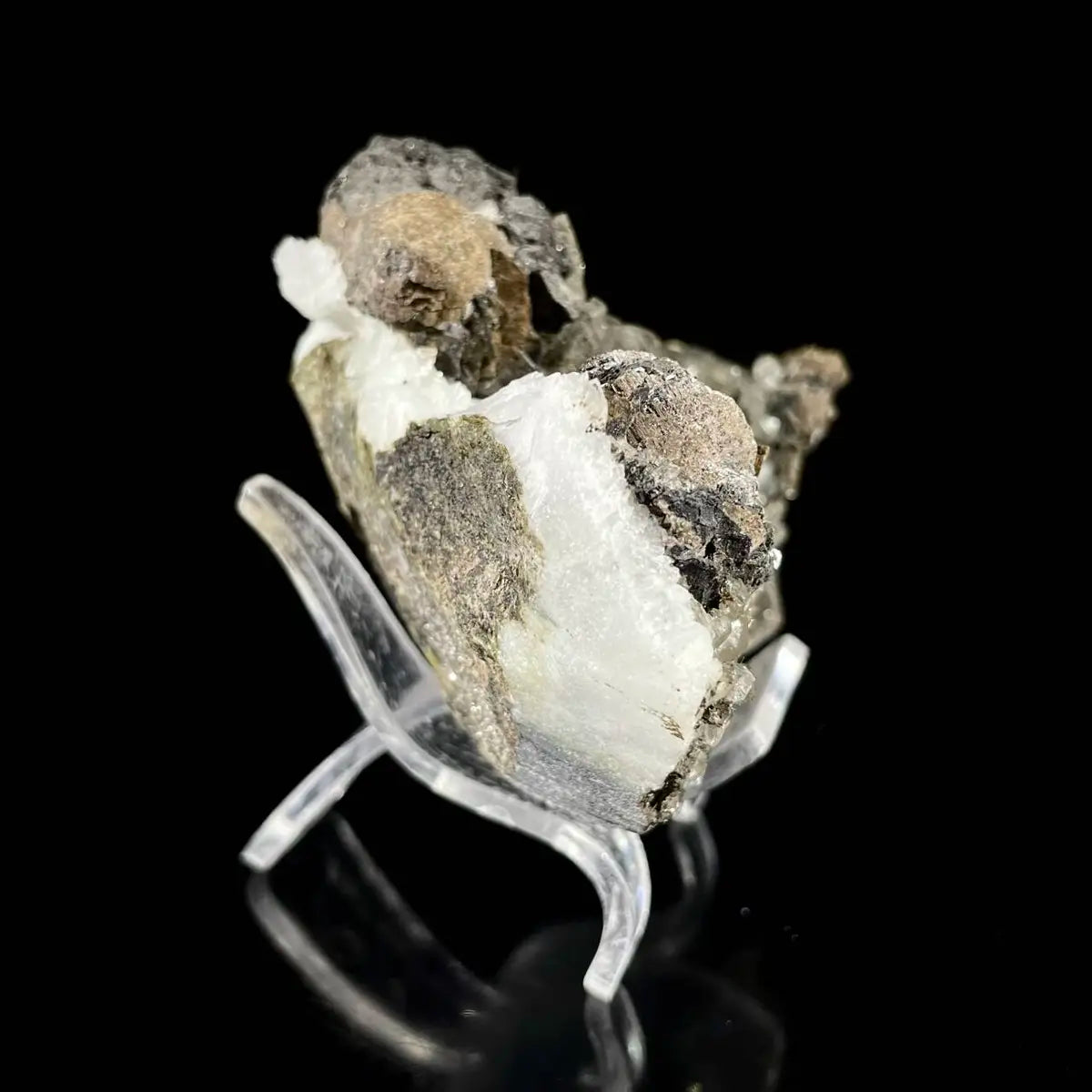Galena Mineral Specimen | Natural Lead Sulfide Crystal on Matrix | Metallic Luster Cubic Formation | 210 g | 10*6.5*4.5 cm