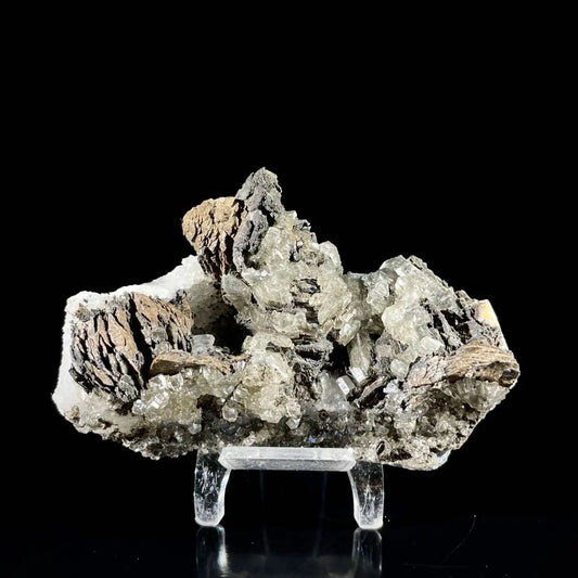 Galena Mineral Specimen | Natural Lead Sulfide Crystal on Matrix | Metallic Luster Cubic Formation | 210 g | 10*6.5*4.5 cm